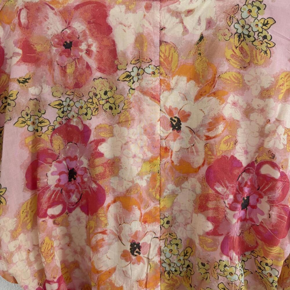 Free People Freddy Tie Mini Dress Floral Sz XL Pink Boho - Picture 7 of 7